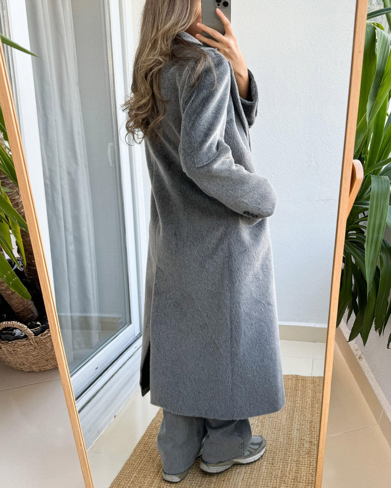 Solid Color Casual and Fashionable Woolen Coat