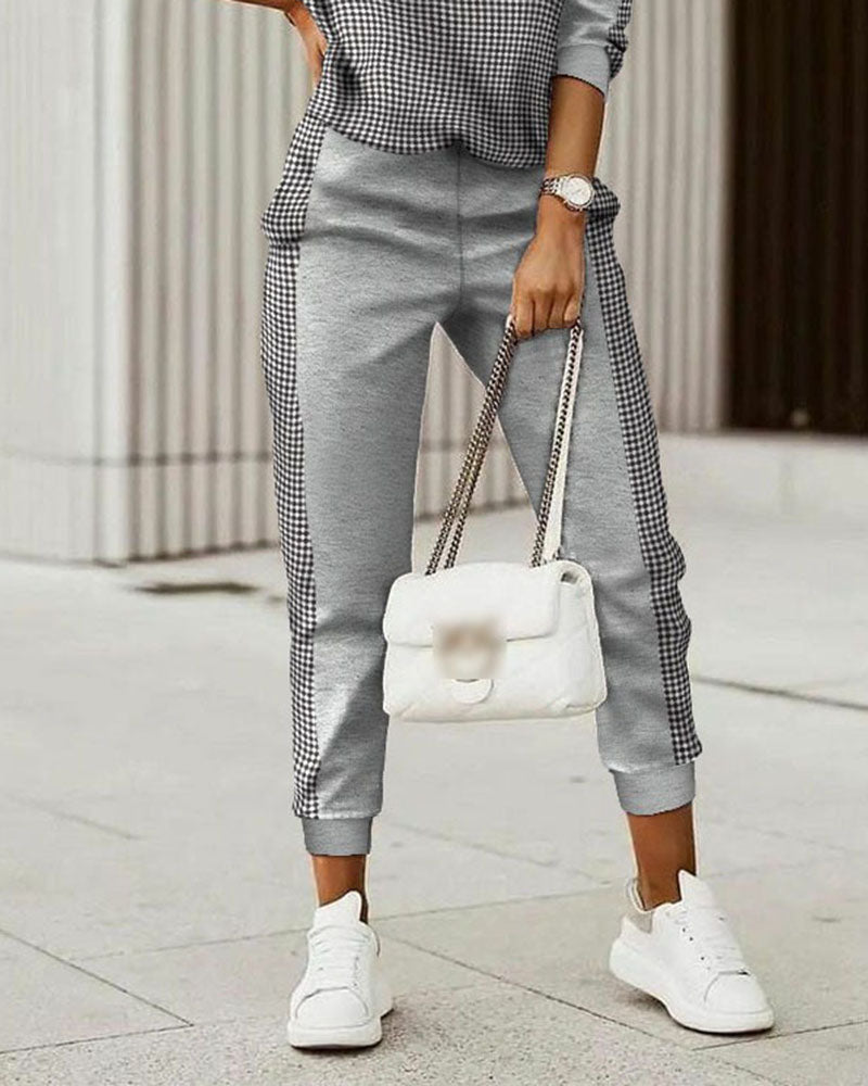 Plaid-print Paneled Two-piece Suit