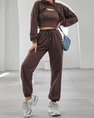 Vest Hoodie Pants Three-Piece Suit