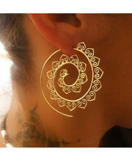 Exaggerated Alloy Round Earrings