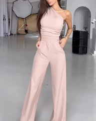 Trendy One-piece Hanging Shoulder Jumpsuit