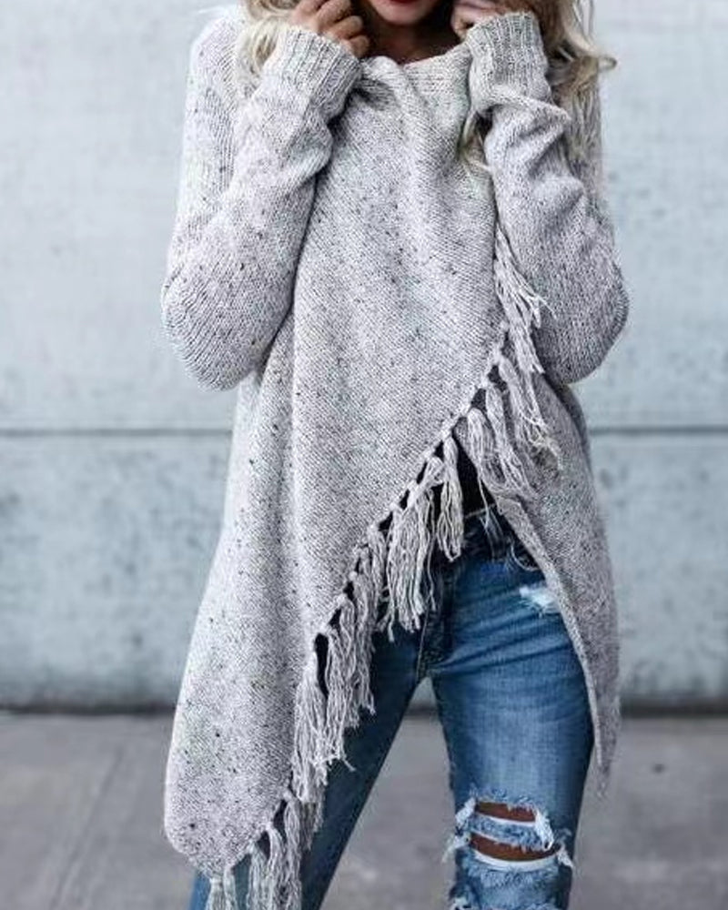 Fashion Fringe Knit Sweater Cardigan