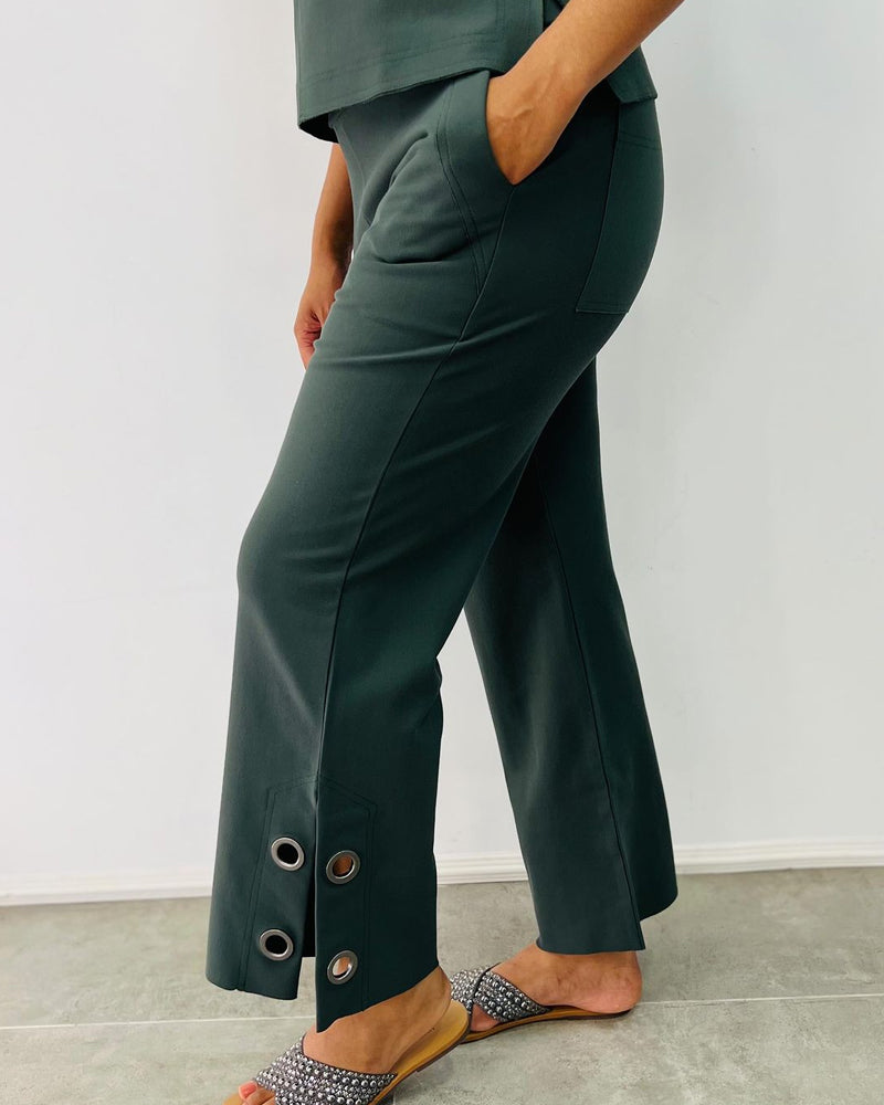 Casual Sleeveless Top & Slit Pants Two-piece Set