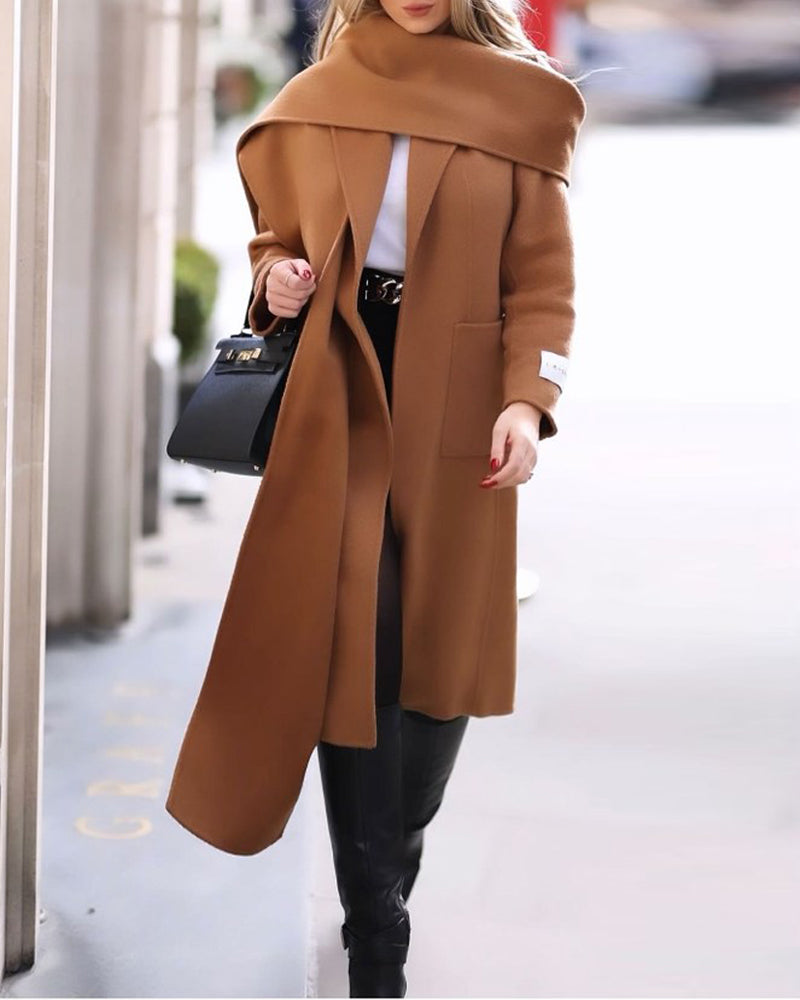 Street fashion solid color coat