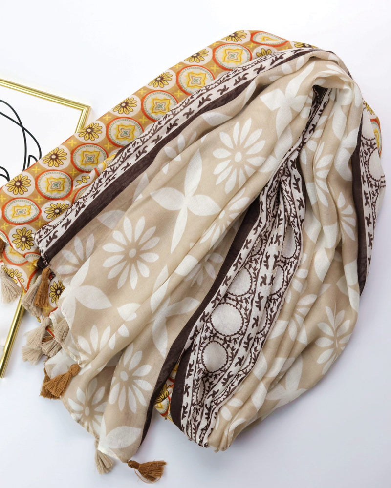 Fashion Print Silk Scarf Shawl