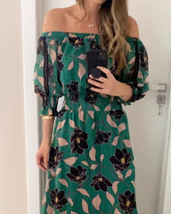 Casual One Shoulder Print Dress