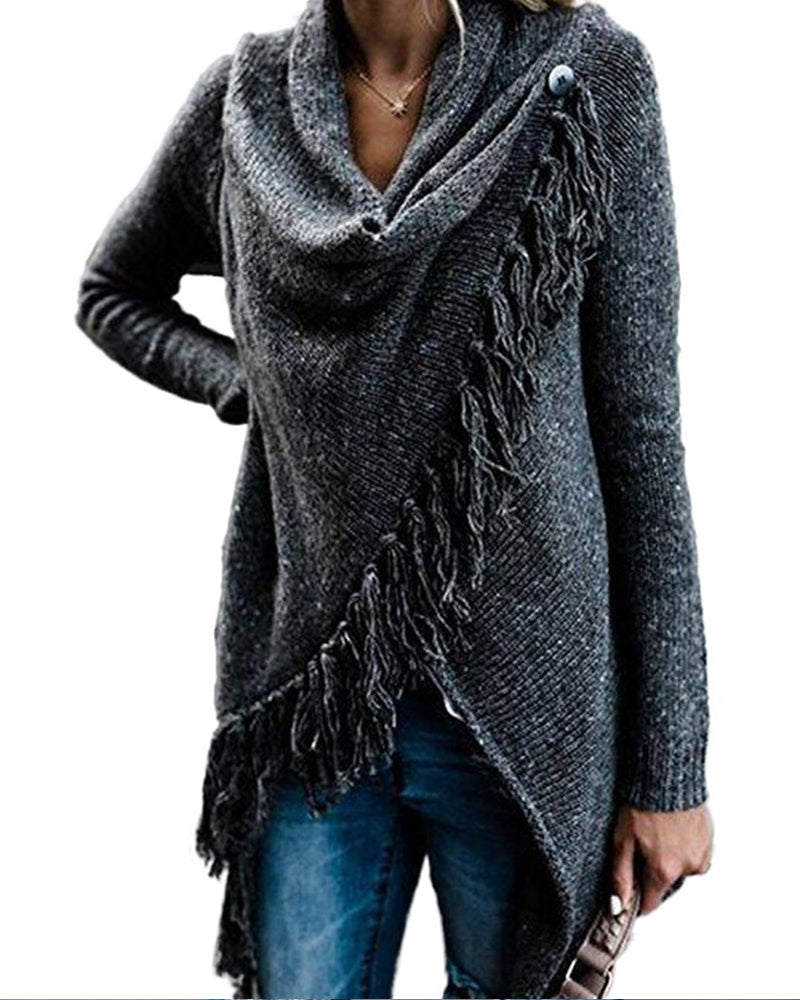 Fashion Fringe Knit Sweater Cardigan