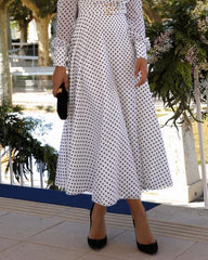 Elegant polka dot print dress