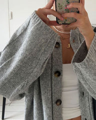 Casual Solid Color Sweater Cardigan