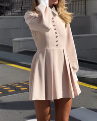 Long-sleeve Paneled Mini Dress