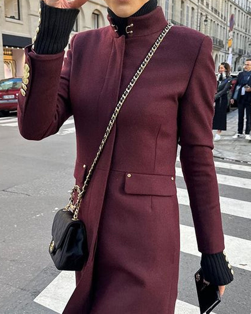 Stylish Solid Color Coat