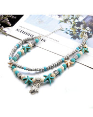 Sea Turtle Bohemia Beading Anklet Set