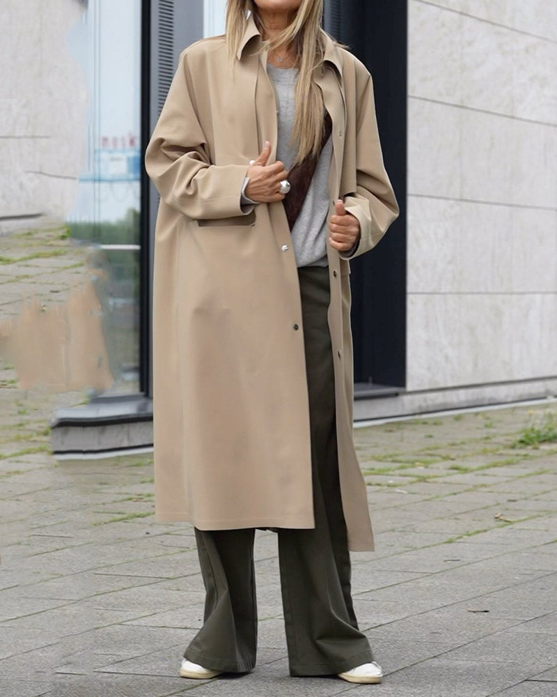 Solid Color Fashion Temperament Casual Coat Coat