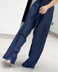 Solid Color One Shoulder Casual Wide Leg Jumpsuit