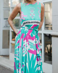 Casual Sleeveless Printed Dress