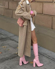 Solid Color Casual Straight Style Coat