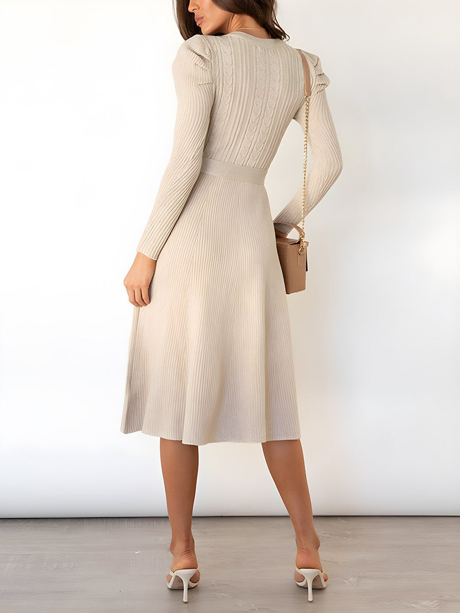 Bubble Long Sleeve Knit Dress