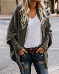 Casual Solid Color Knitted Cardigan