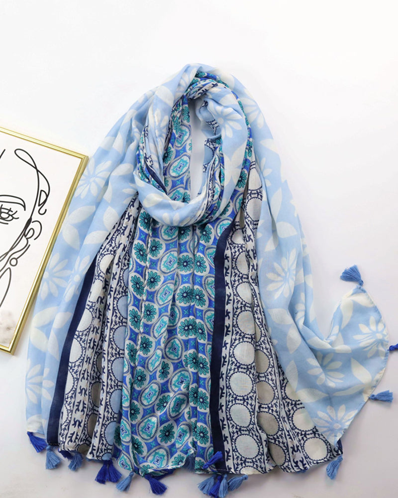 Fashion Print Silk Scarf Shawl