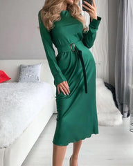 Solid color pullover dress