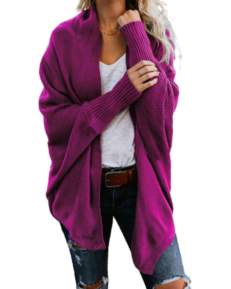 Casual Solid Color Knitted Cardigan