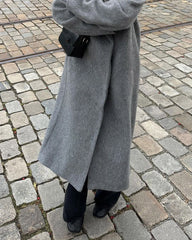 Solid Color Straight Casual Woolen Coat