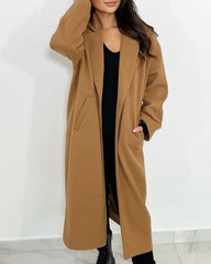 Fashion Solid Color Versatile Lapel Coat