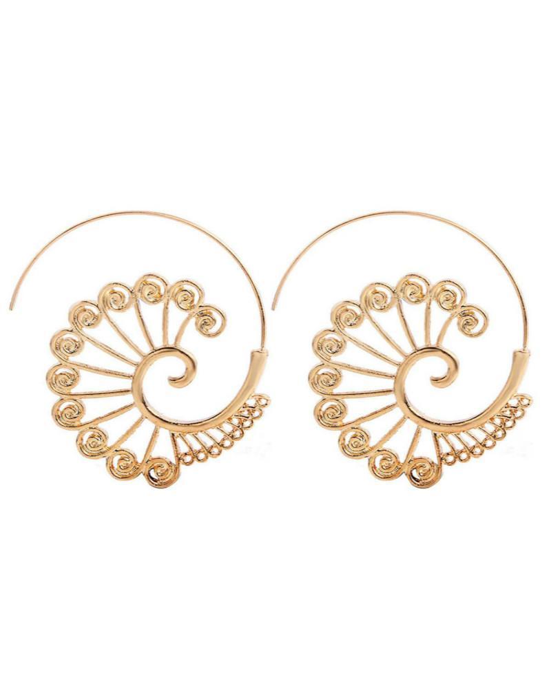 Exaggerated Alloy Round Earrings