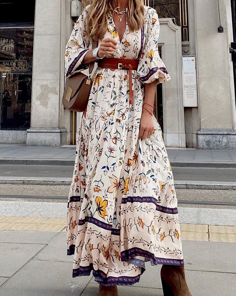 Trendy Print Bohemian Long Dress