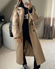 Solid Color Casual Fashion Woolen Coat