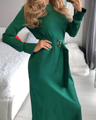 Solid color pullover dress