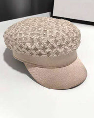 Fashion Seersucker Solid Color Beret