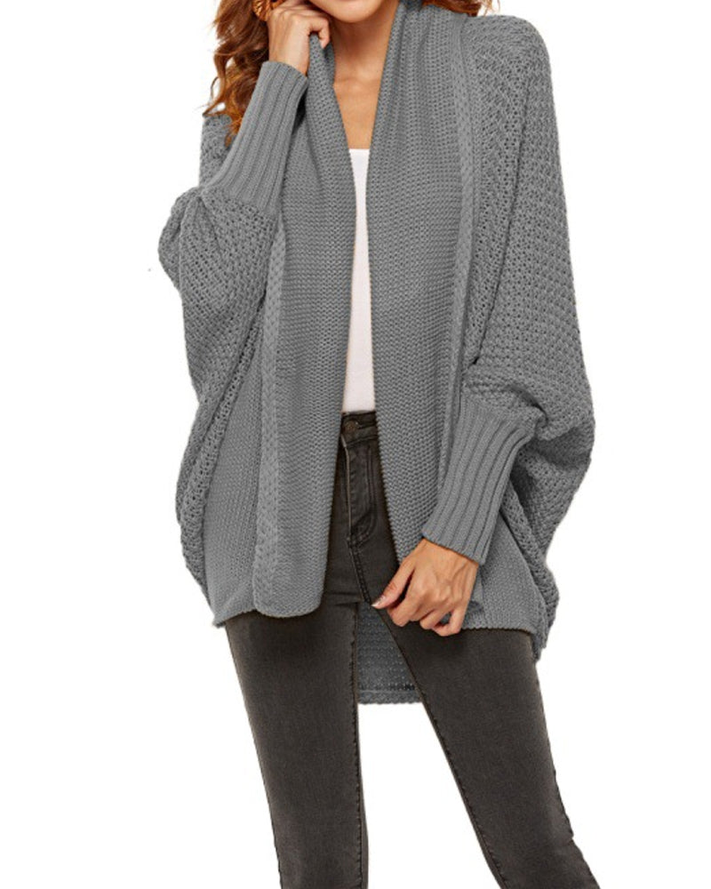 Casual Solid Color Knitted Cardigan