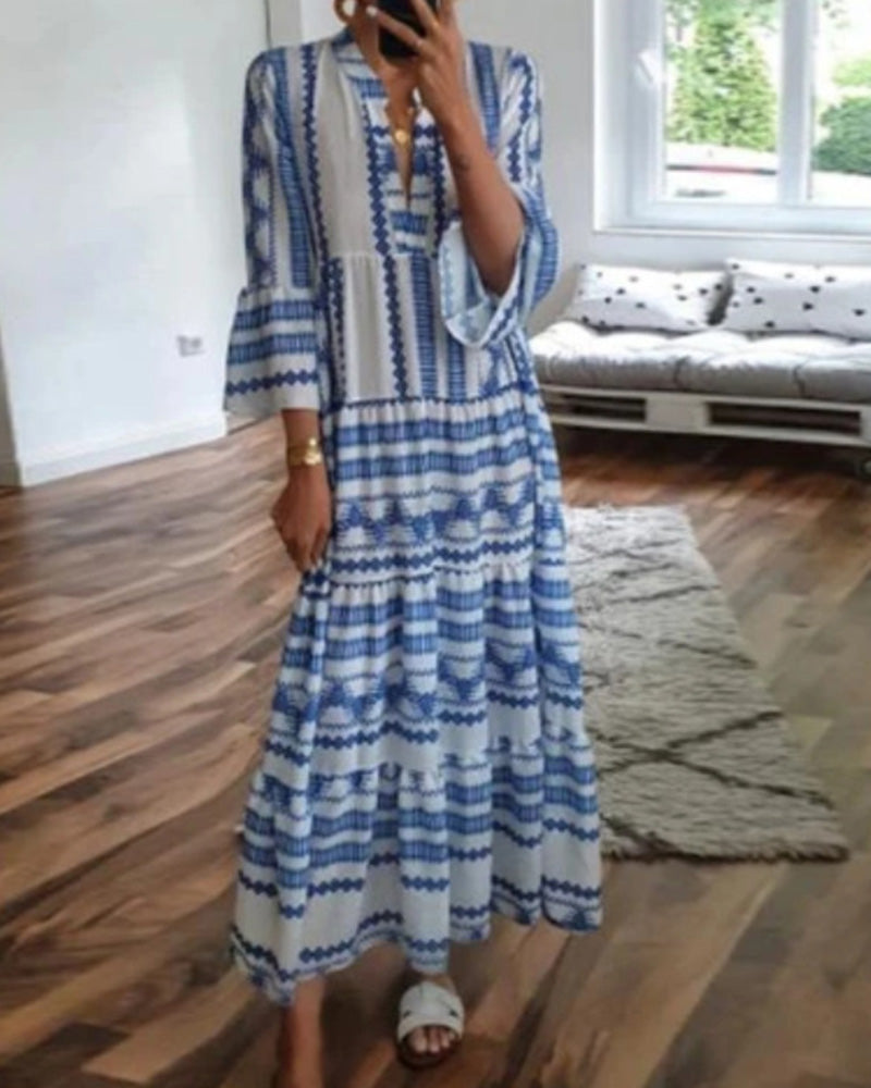 Geometric Print Boho Dress