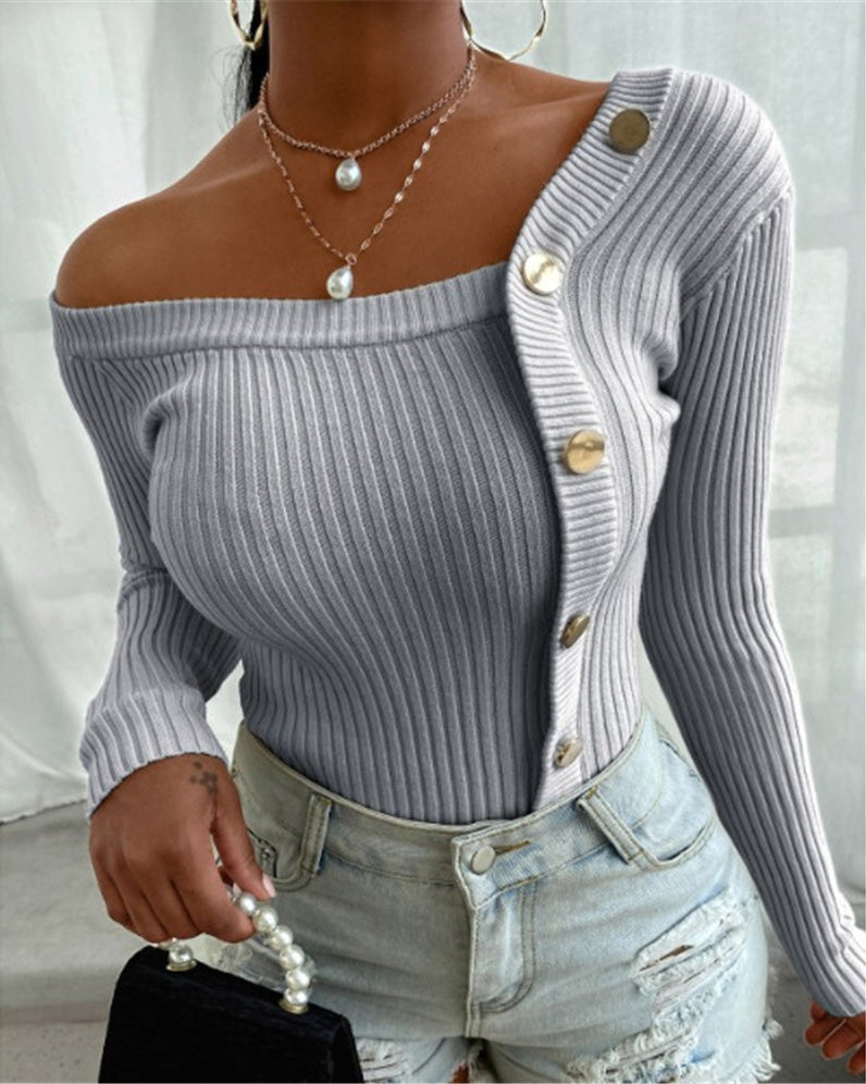 Fashion Panel Button Thread Top