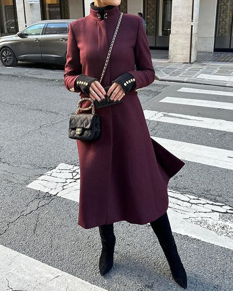 Stylish Solid Color Coat