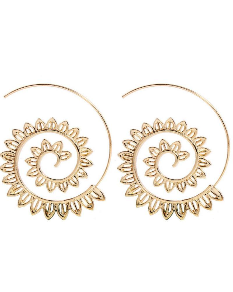 Exaggerated Alloy Round Earrings