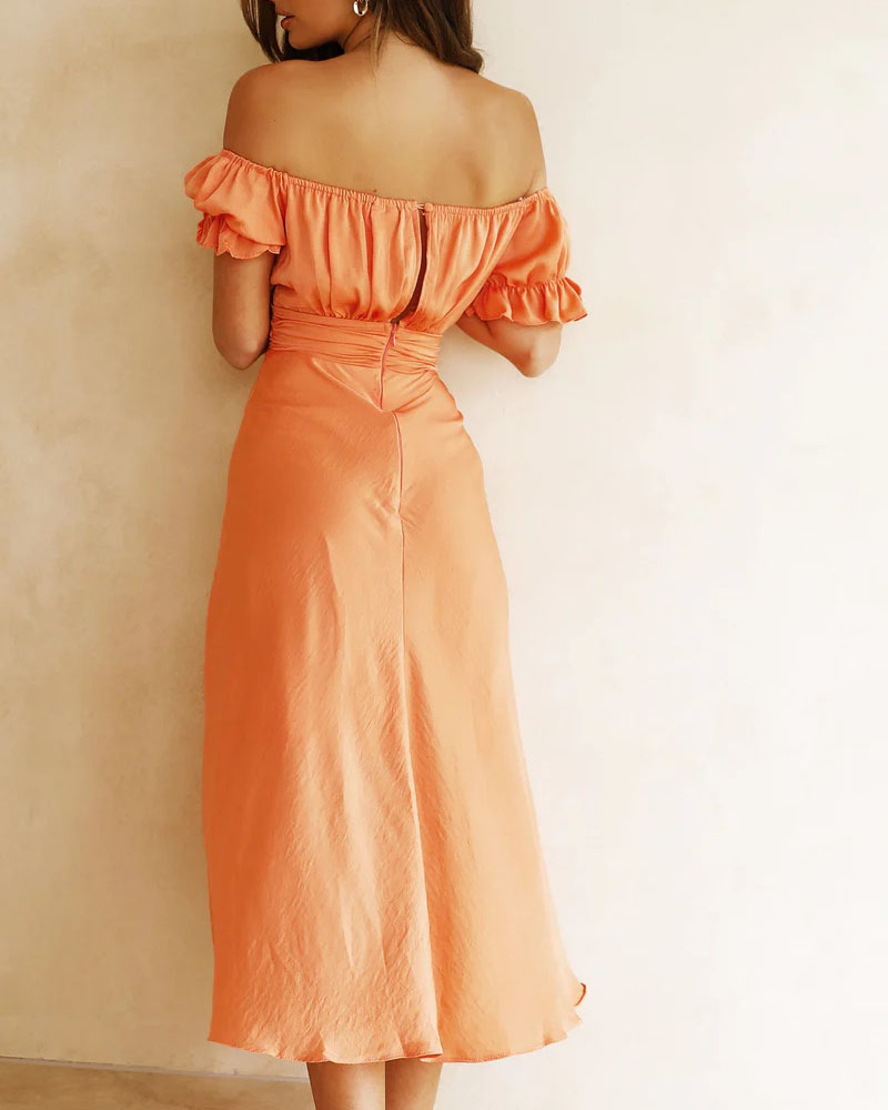 Elegant Solid Color One Shoulder Dress