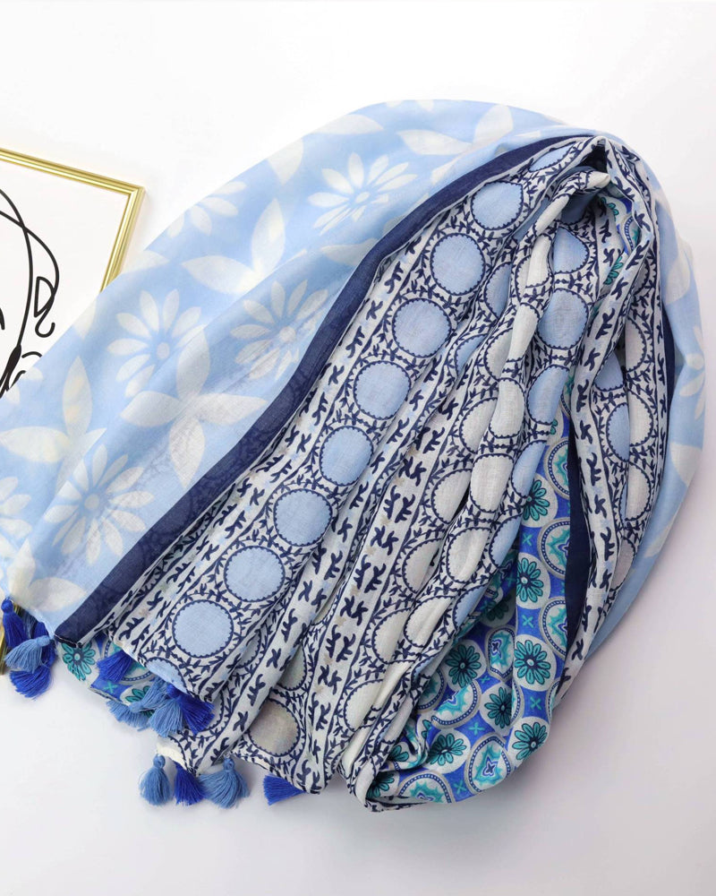 Fashion Print Silk Scarf Shawl