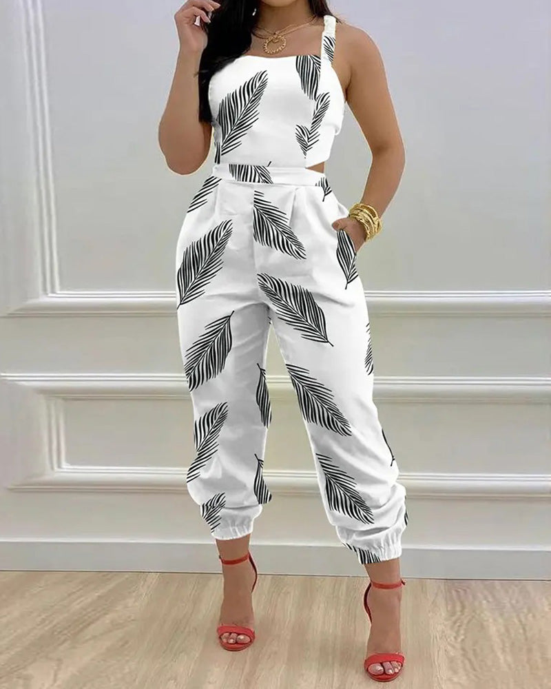 Suspender Open Back High Waist Jumpsuit