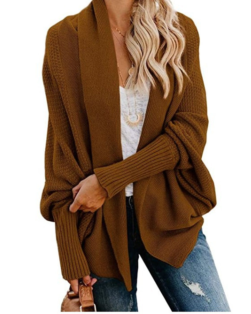 Casual Solid Color Knitted Cardigan