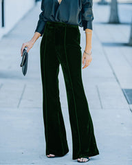 Flared High Waist Casual Trousers