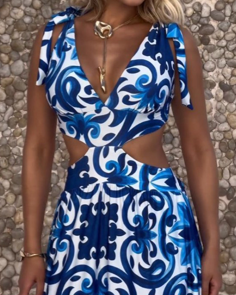 Sleeveless printed dress